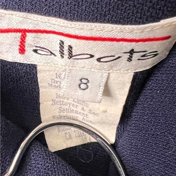 Vintage Talbots Navy Blue Wool Long Sleeve Button Down Maxi Dress Size 8 - Picture 9 of 11